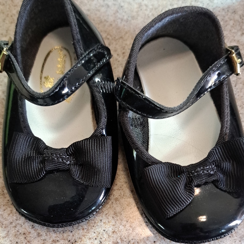 Elegant Black Kids Dress Shoes with Bow